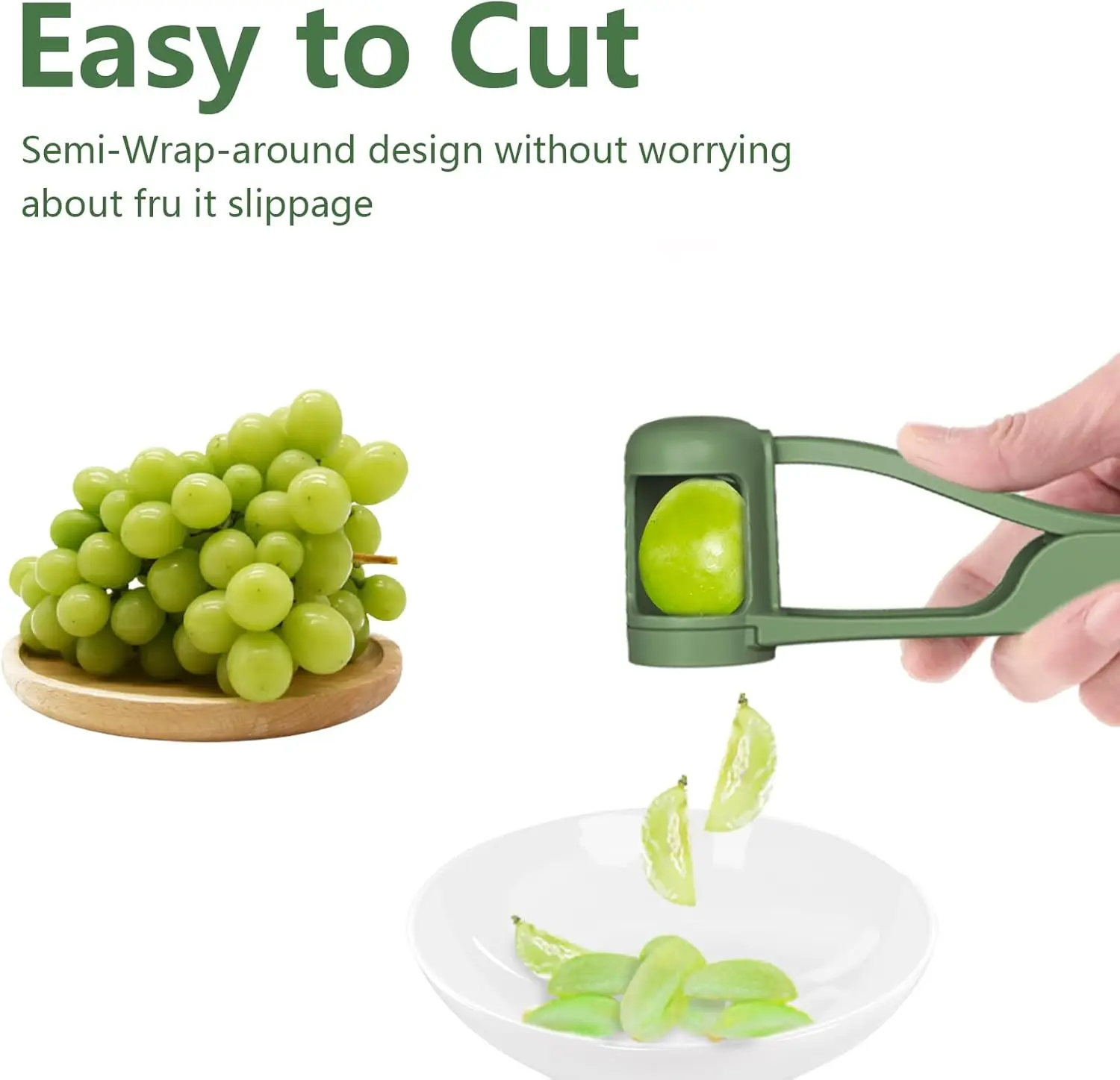 Kitchen Gadgets Green - Coupe-raisins verts pour tout-petits, outil de
