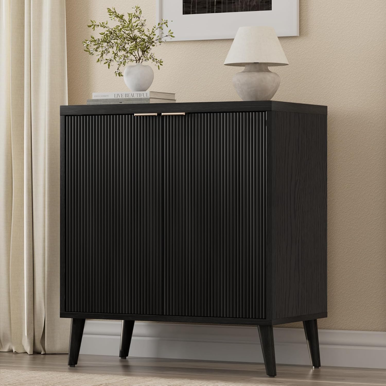 Kitchen Gadgets Organizer - Buffet cannelé avec rangement, meuble d'appoint