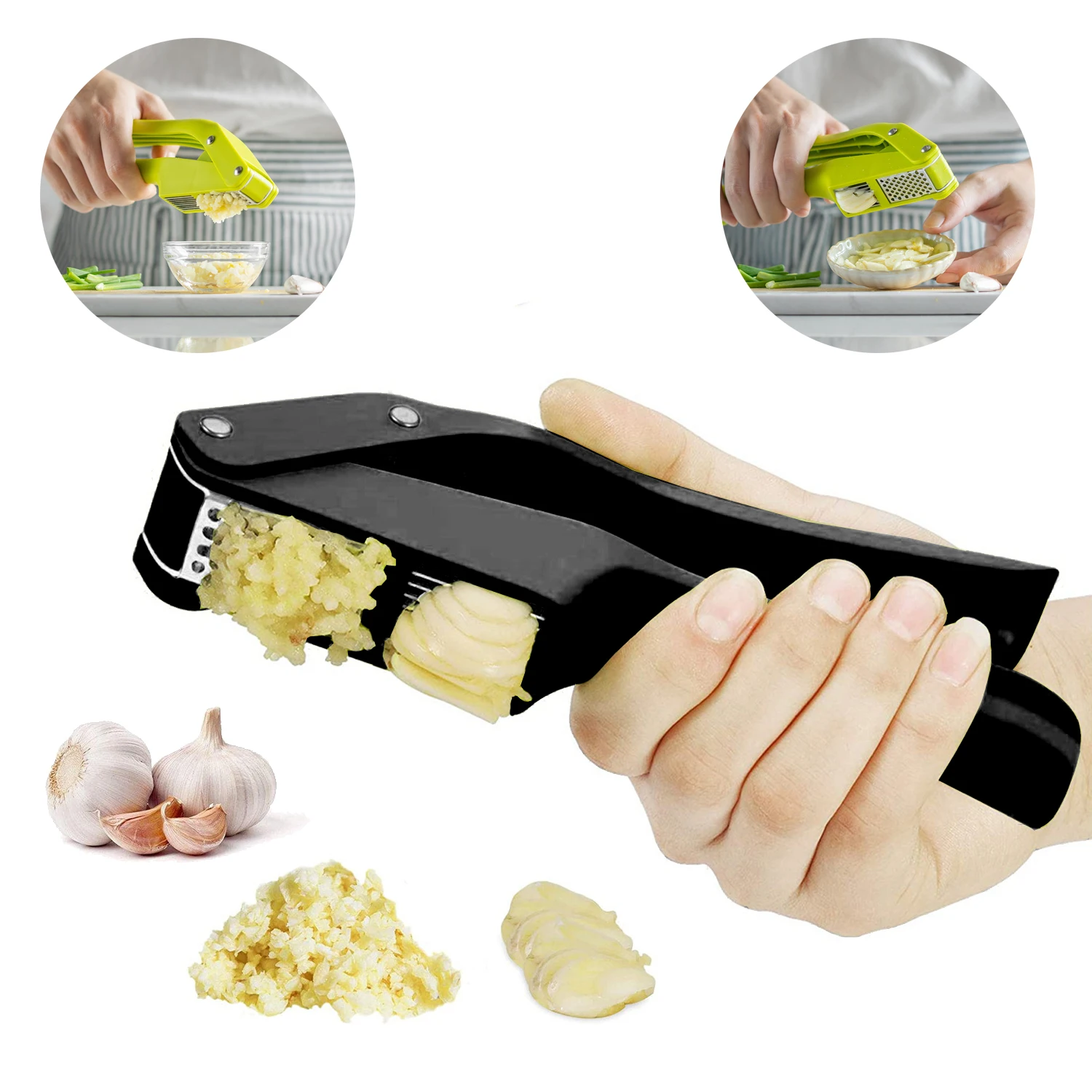 Kitchen Gadgets Garlic - 2 en 1 presse-ail et trancheuse