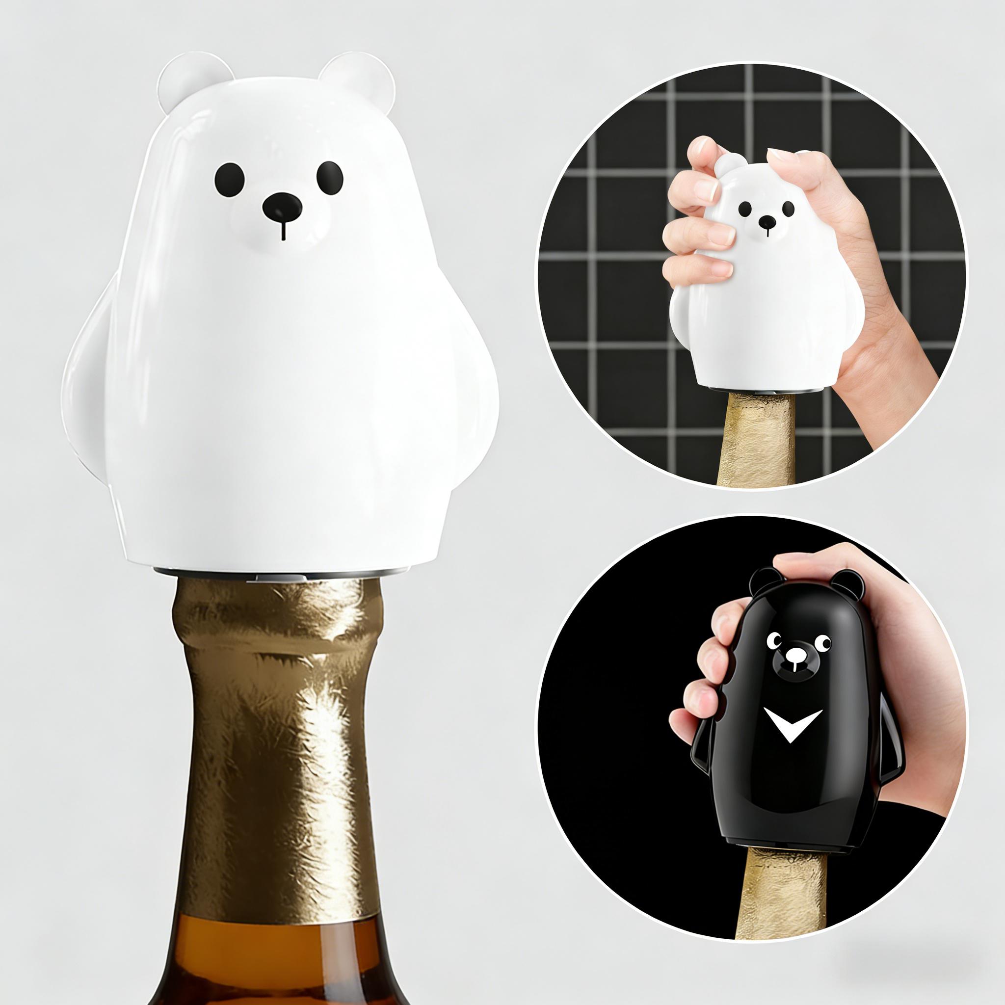 Kitchen Gadgets Ideas - Ouvre-bouteille ours noir et blanc mignon,