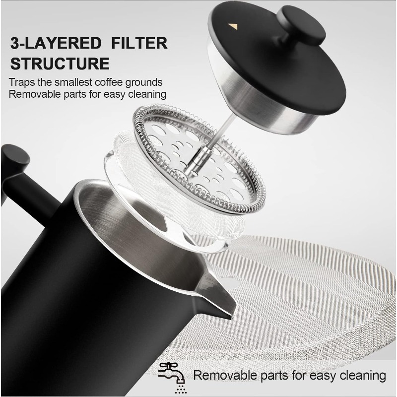 Cafetière à piston française 3 - French Press Coffee Maker avis et prix
