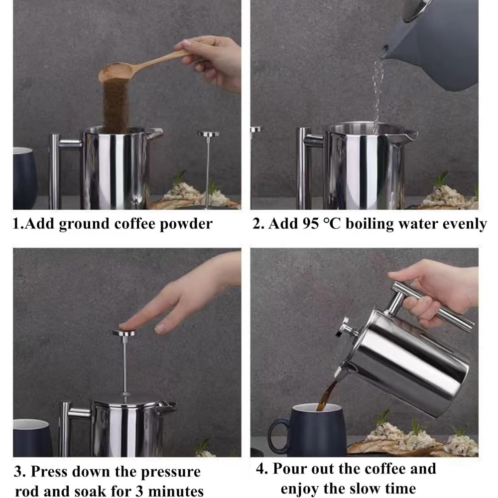 Cafetière à piston, en acier i - French Press Coffee Maker avis et prix